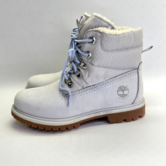 Timberland 6-inch Premium Waterproof Boot Women's Size 6 In Light Grey Nubuck - Picture 1 of 16